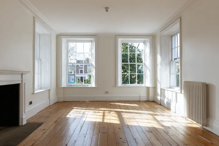 Empty room in Oxford after house clearance