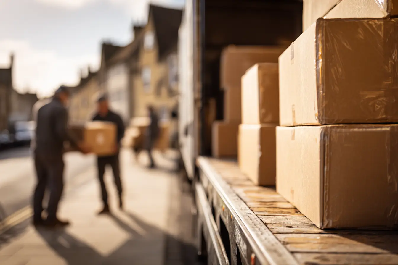 Movers loading a van in Bicester